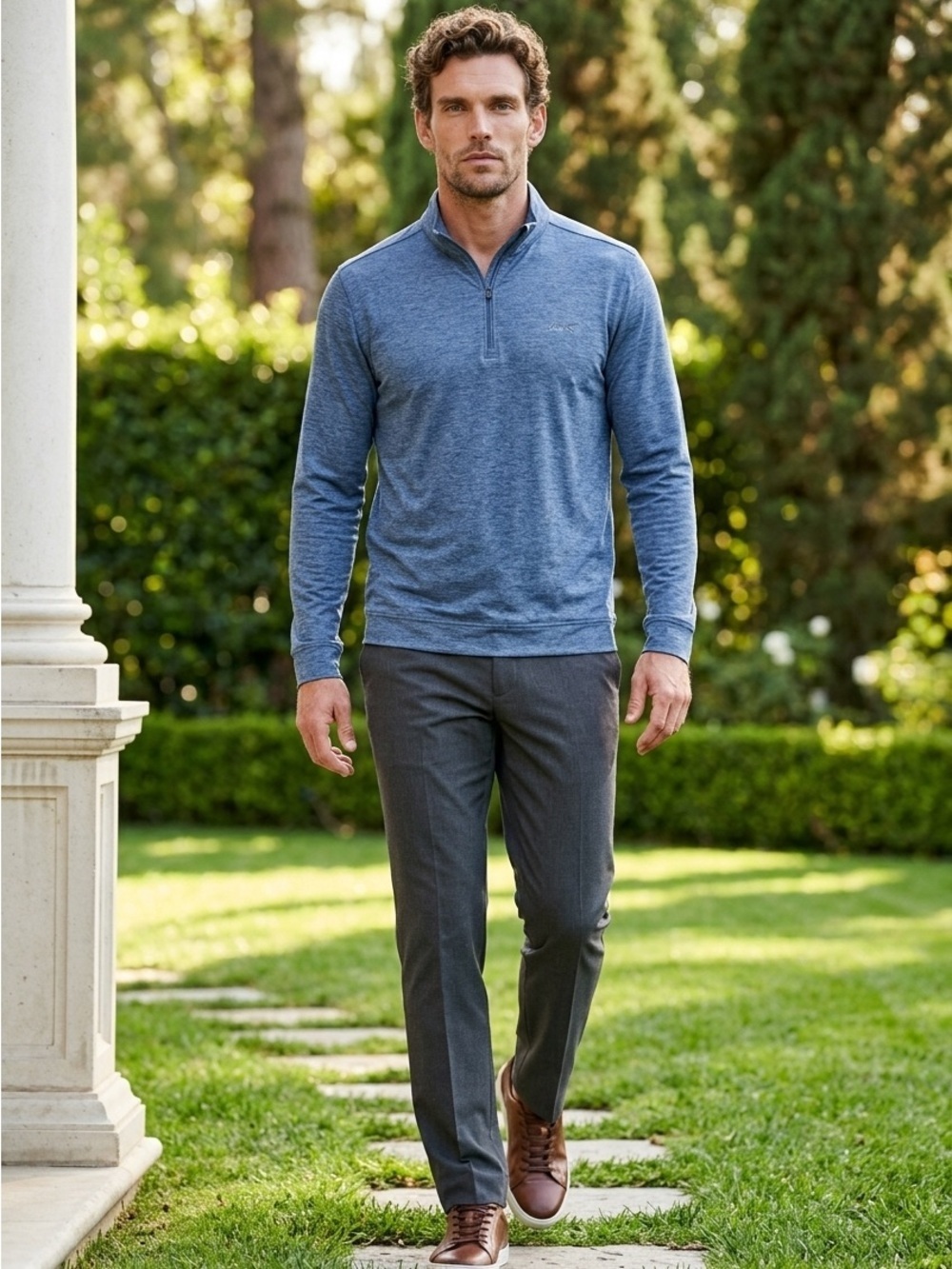 NWT Greg Norman Mens XXL Quarter Zip Golf Pullover Stretch Fleece Lined Play-Dri
